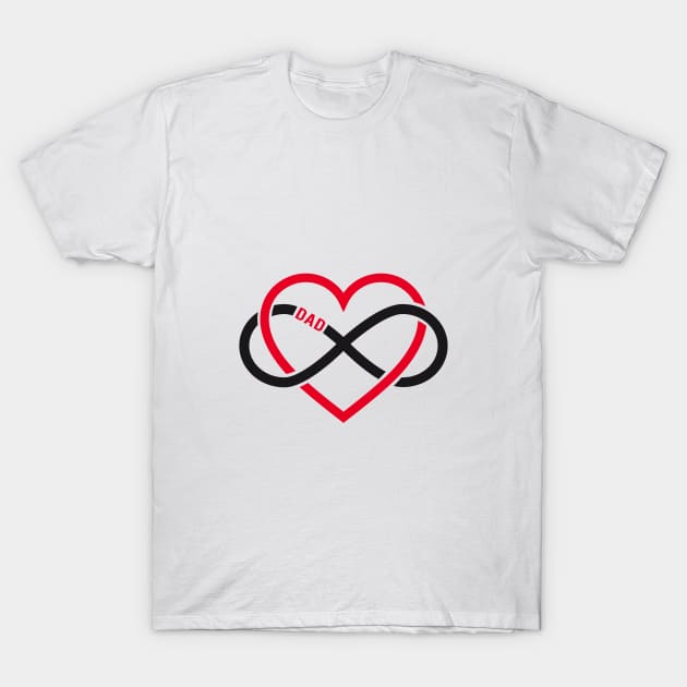 Dad, red heart with infinity sign, father's day card, sticker T-Shirt by beakraus